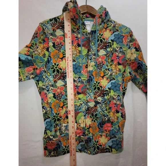 Walt Disney World Minnie Mouse Hawaiian Floral Colorful Hoodie Sweatshirt Medium - Picture 10 of 14